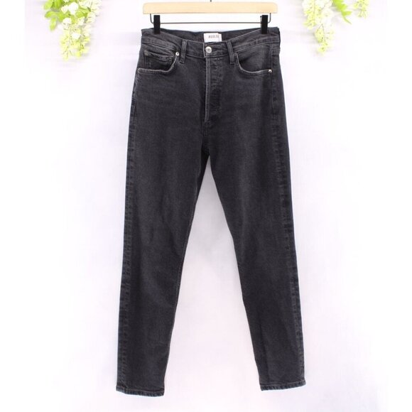 Agolde Women's Nico High Rise Slim Jeans Black Sz 28